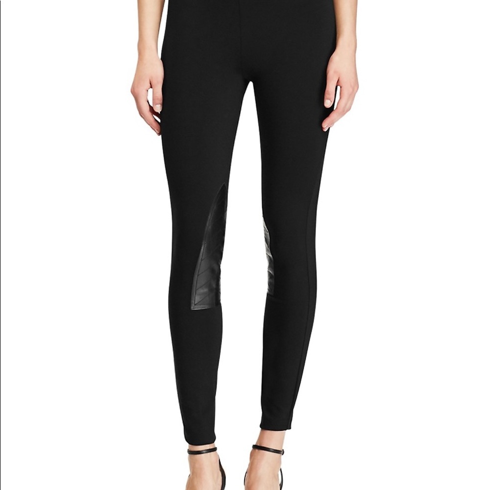 Brand New Ralph Lauren Leather Patch Leggings